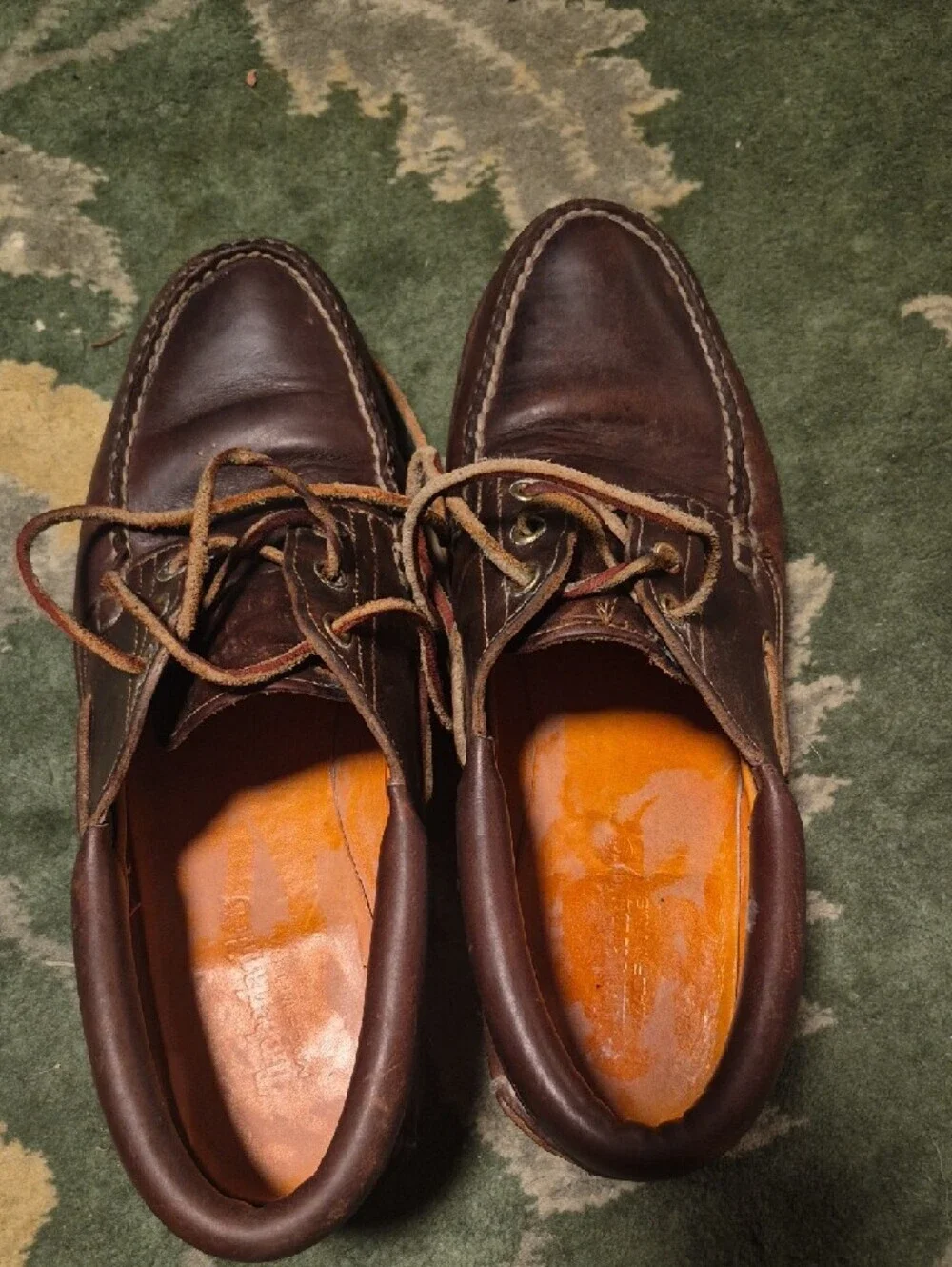 Timberland Dark Brown Leather Moc Toe Boat Shoes